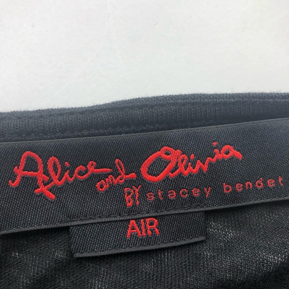 Alice+Olivia Air Top Black Lamb Leather Sleeves L - Picture 6 of 13